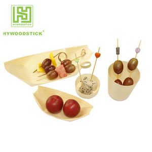 Usa e getta di Bambù di Legno di Figura della Barca Vassoio di Cibo - Product Image 1