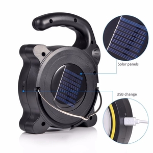 Lampe de travail ultra lumineuse portable à énergie solaire pour le camping avec panneau solaire Power Bank - Product Image 1