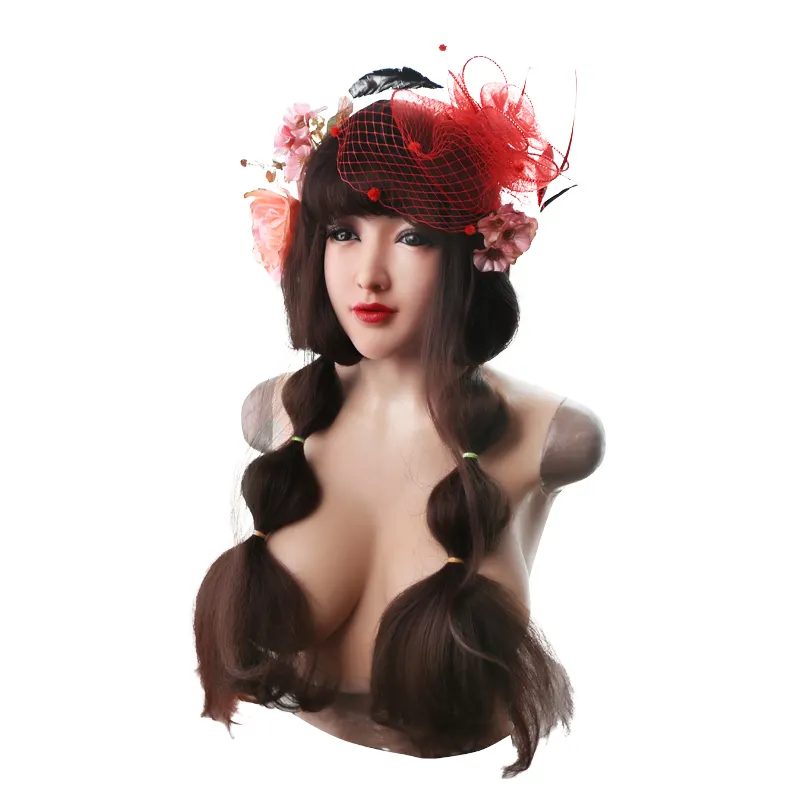 Claire Göttin Mit Künstliche Brust Cosplay Crossdresser Transen Halloween Maskerade Camouflage Brustform Drag Queen Boob