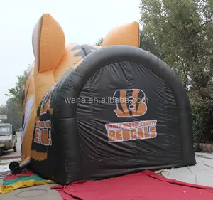 Túnel inflable de Mascota de tigre de fútbol para deportes