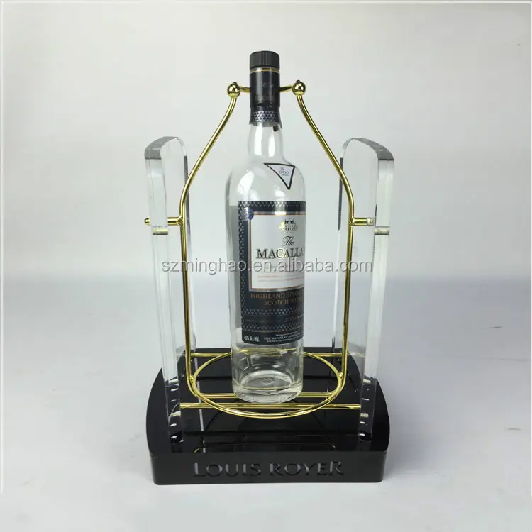Display a LED personalizzato per bottiglie di vino acrilico