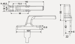 Modern Design Zinc Base <strong>Security</strong> <strong>Lever</strong> Aluminum Sliding Door <strong>Handle</strong> and <strong>Lock</strong> Aluminum Alloy Casement Door Window <strong>Handles</strong> - Product Image 4