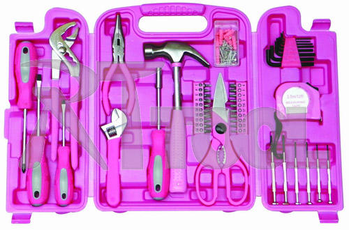 Set Di Attrezzi Domestici Da 149 Pezzi, Cacciaviti In Plastica Rosa, Cassetta Degli Attrezzi Personalizzabile OEM