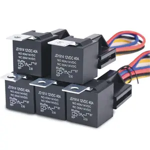 Soket relay 12v otomatis, harness kabel 5 pin 40/30 amp tahan air relay mobil