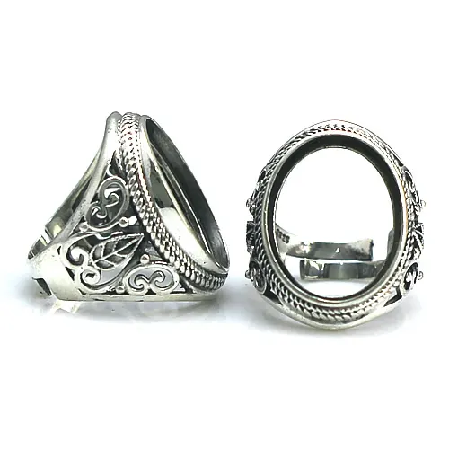Beadsnice thailandia sterling silver regolabile a filigrana in bianco per gli uomini anello di barretta dei monili di risultati ID 31762