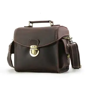 Tijding Video Camera Tas Dslr Bag Case Voor Camera Vintage Stijl Echt Leer Echt Crazy Horse Lederen Messenger Camera Tas