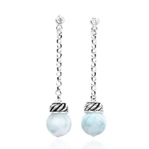 CZ or Larimar boucles d'oreilles dames conceptions pour les filles, 925 bijoux En Argent Sterling