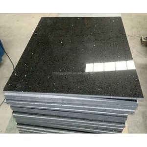 Low Price Cheap 80x80cm Sparkle Black Quartz Floor Tiles