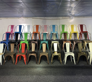 Chaises de café couleur fer, siège en <span class=keywords><strong>acier</strong></span>, style vintage - Product Image 6