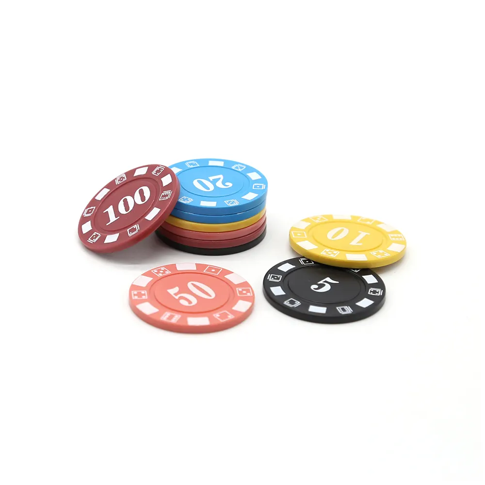 Pièces de jetons de Poker en plastique Double couleur 4g personnalisées