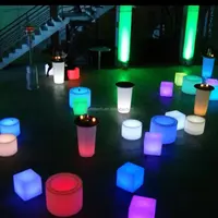 rechargeable color changing led cube seat lighting plastic illuminated led night club cube chair