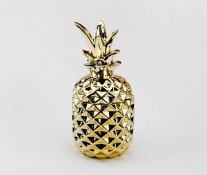 Pote de abacaxi tropical de ouro cerâmica decoração de casa