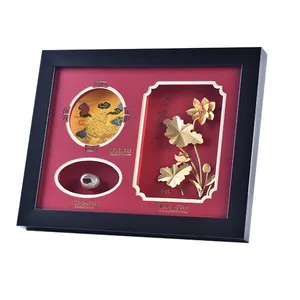 gold foil picture gold leaf craft gold foil handicraft Jinling Three Treasure crafts Cloud Brocade gift