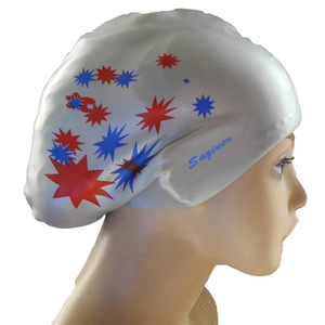 100% silikon Wasserdicht Schwimmen Mütze Hut für Frauen lange haar - Product Image 3