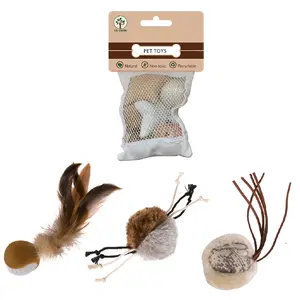 Wholesale Custom OEM Bulk Private Label Catnip Feather Sponge Natural Treat Mint Ball Variety Pack Pet Cat Chew Toys Set For Cat