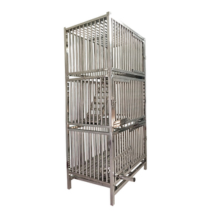 Jaula Grande para Perros de Acero Inoxidable Resistente, con Dos Puertas, para Interior y Exterior, Diseño de Letras, Ecológica, Plateada, 158x50x78cm, Soldada, con Sistema Push-Up - Product Image 2