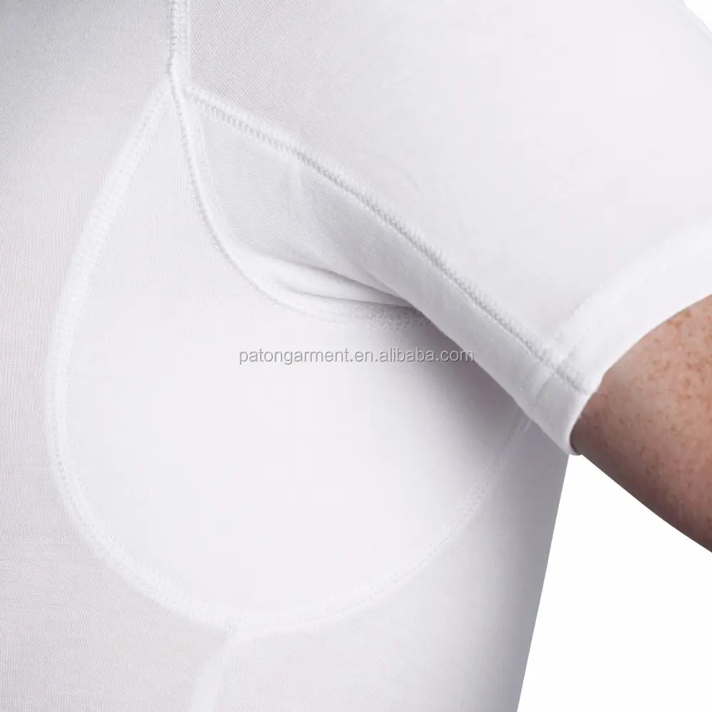 खेल आदमी underarm पसीना सबूत पैड sweatproof असली मोडल नीचे का कपड़ा टी शर्ट