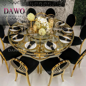 Bán Buôn Vàng Khung Vòng Trở Lại Đen Nhung Ghế Đám Cưới Cho Tiếp Tân - Product Image 3
