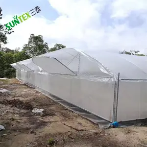 Tamanho grande multi-span túnel greenhouse capa virgin hdpe filme de tecido, hidroponia transparente membrana protetora