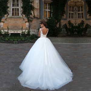 NE194 Vestidos De Novia gaun pernikahan Backless seksi gaun pernikahan applique gaun pengantin Tiongkok gaun pernikahan Tulle lembut