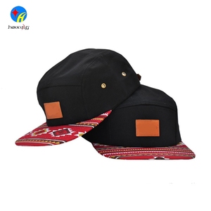 White leather label 5 panel flat Bill Cap and hat - Product Image 4