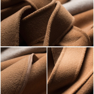 P18B151CH <strong>Women</strong> Cashmere <strong>Wool</strong> Hoodie <strong>Coat</strong> With <strong>Belt</strong> for Ladies - Product Image 3