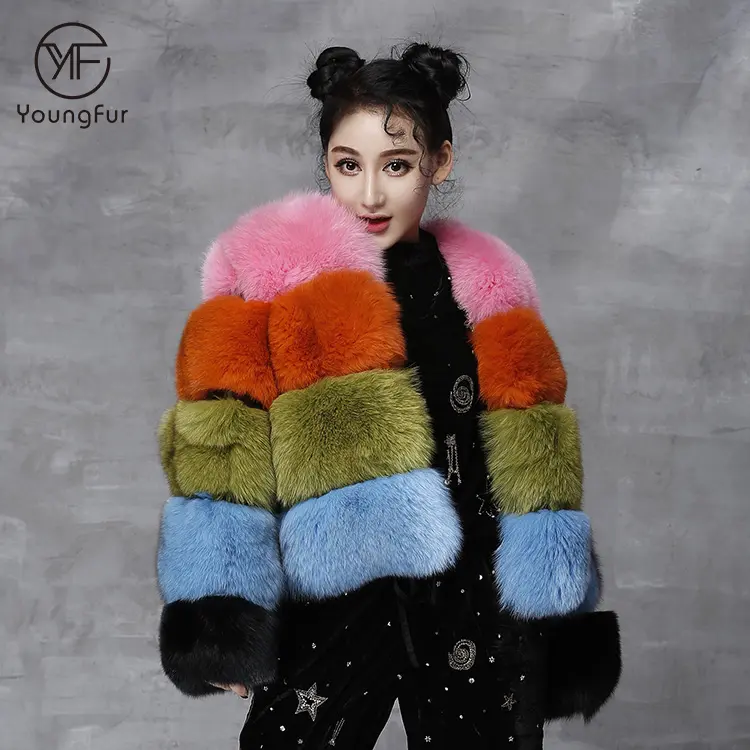 Groothandel Vrouwen Luxe Bont Jas Winter Vrouwelijke Echte Fox Fur Jassen