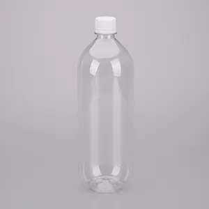 Plastiks aft flaschen 32 oz mit Deckel Transparenter PET-Kunststoff Leere 28mm Flaschen verpackung Siebdruck Kunden spezifisch