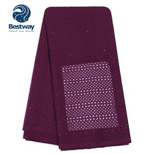 Chất Lượng Cao Vàng Phi Thụy Sĩ Voile Vải Ren Khô Giá Rẻ Bán Buôn 100% Bông Vải Ren SL0470 - Product Image 3