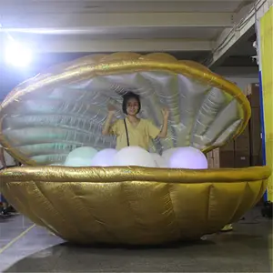 ยักษ์ LED inflatable stage shell, inflatable led เปลือกหอย, inflatable LED photo booth สำหรับ Party/stage/งานแต่งงาน