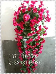 Bunga Buatan Rotan Desain Baru/Rotan Petunia Buatan/Rotan Imitasi Tinggi untuk Dekorasi Luar Ruangan