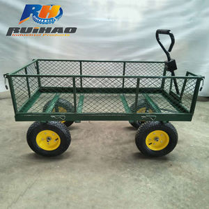 Heavy Duty Vườn Lưới Dây Thép Hàng Công Cụ 4 Air Wheel Trailer - Product Image 1