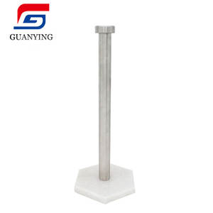 Porte-serviettes en papier et porte-rouleau de papier toilette en acier inoxydable et marbre moderne avec support vertical sur le comptoir - Product Image 5