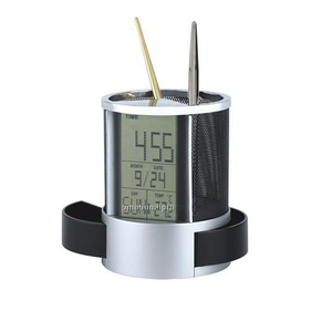 רב תכליתי לוח שנה מעורר שעון שולחני עט מחזיק - Product Image 2