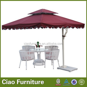 Outdoor umbralla con <span class=keywords><strong>rattan</strong></span> mesa <span class=keywords><strong>de</strong></span> café con sillones - Product Image 1