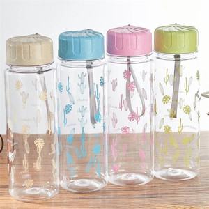 Unique Conception de Motivation <span class=keywords><strong>Vélo</strong></span> Transparent En Plastique Sport Bouteille D'eau Avec <span class=keywords><strong>Bande</strong></span> <span class=keywords><strong>Dessinée</strong></span> de Cactus - Product Image 5