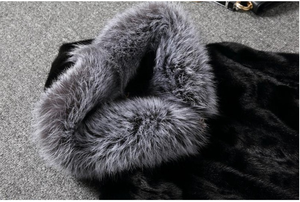 Femmes Blanc <span class=keywords><strong>Noir</strong></span> Plus Size Faux Mink Fur Coat & Parka Coat Jacket With Hood Xxxxxl - Product Image 5