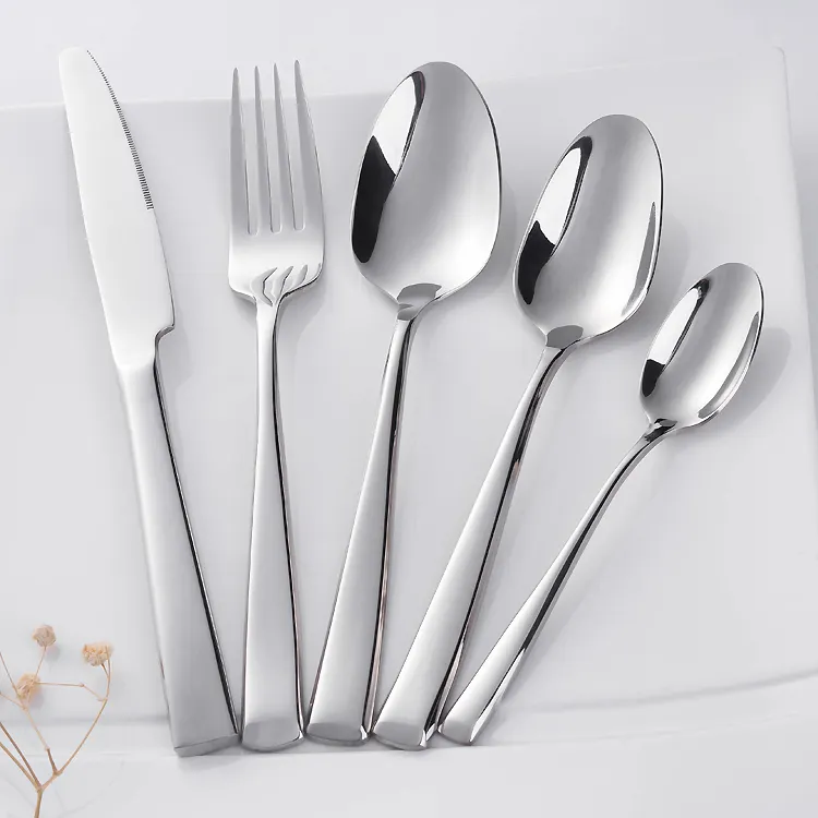 Hotel use restaurant flatware, Logo printing travel portable silverware, stainless steel cutlery set