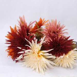 Arreglo Floral Decorativo Estilo Coreano, Flor de Margarita Africana de Seda, Gerbera Artificial Cepillada, <span class=keywords><strong>Ramo</strong></span> de Crisantemos - Product Image 3