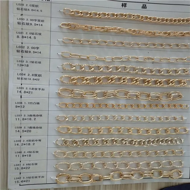 2022 Gold plated brass chains luxury Metal bag chain cheap wholesale silver and gold plated chains for bags