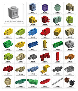 DELO TOYS (10 couleurs) Pièces de bricolage Blocs de construction en plastique, briques modifiées 1 x 1 avec des picots sur 2 côtés, opposés (NON. 47905) - Product Image 3