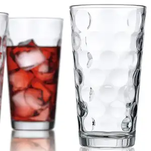 450Ml Aantrekkelijke Crystal Bubble Ontwerp Longdrinkglas Bril Met Zware Base Goedkope Glas Cup