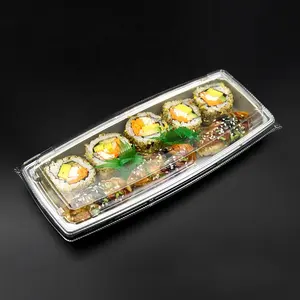 Plateau en plastique à usage unique, pour emballage alimentaire, Sushi, contenant pour la viande, Sashimi, personnalisables disponible