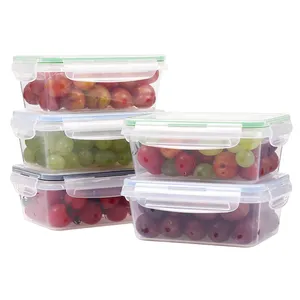 850Ml 5 Pcs Van Salade Containers-Bpa-vrij, vergrendeling Deksels En Luchtdicht Siliconen Afdichting-Lunch, School, Voedsel Opslag, Snacks, Reizen