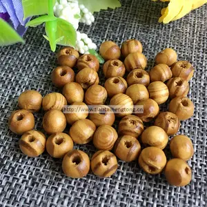 Manik Kayu Pinus 6X7Mm, Manik Zaitun untuk Kalung Rosario Agama