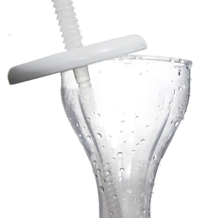 Großhandel Kunststoff Bier Hof Glas Slush Eis Hof Getränke becher mit Strohhalm