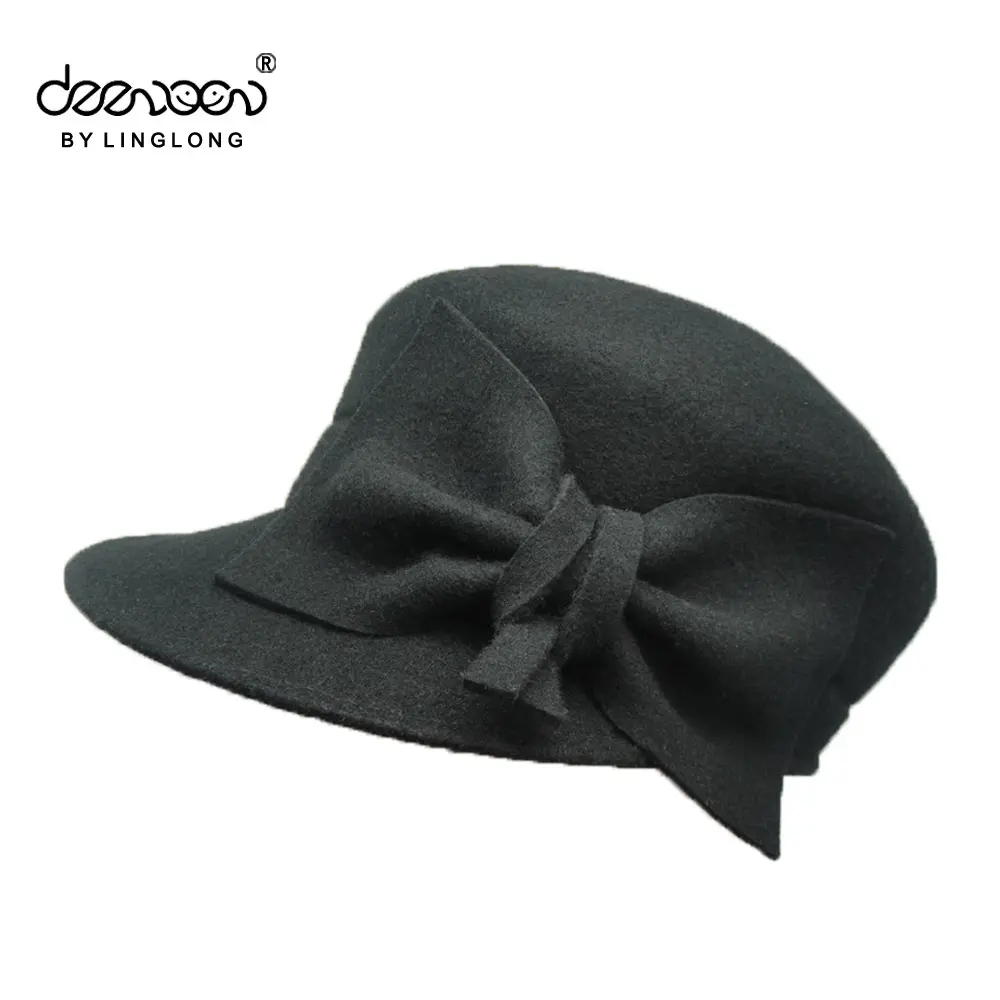 Зимние шерстяные фетровые женские шляпы-колокол, модная шляпа для девочек