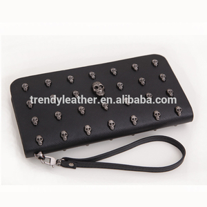 unisex de moda de cuero largo cartera cráneo venta al por mayor - Product Image 1