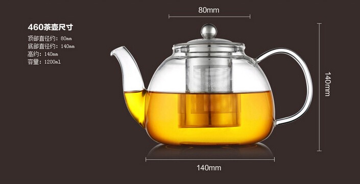 (43oz/ 1300ml) Stovetop Safe Blooming and Loose Leaf Tea Maker Set  Glass Teapot with Infuser Tea Pot Tea Kettle