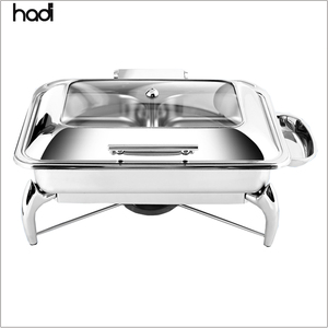 Equipo <span class=keywords><strong>de</strong></span> Servicio para <span class=keywords><strong>Buffet</strong></span> HADI, Recipiente para Calentar Comida con Tapa <span class=keywords><strong>de</strong></span> Vidrio para Catering, Recipiente para Calentar Comida Hidráulico para Hoteles - Product Image 2